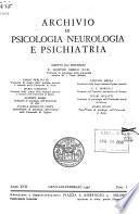 Archivio di psicologia, neurologia e psichiatria