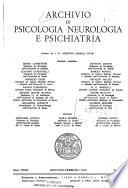 Archivio di psicologia, neurologia e psichiatria