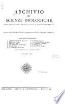 Archivio di scienze biologiche
