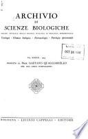 Archivio di scienze biologiche