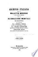 Archivio italiano per le malattie nervose e più particolarmente per le alienazioni mentali