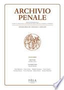 Archivio penale. Rivista quadrimestrale di diritto, procedura e legislazione penale, speciale, europea e comparata (2017)