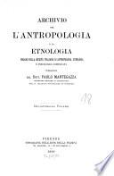 Archivio per l'antropologia e la etnologia