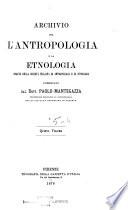 Archivio per l'antropologia e la etnologia