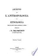 Archivio per l'antropologia e la etnologia