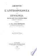 Archivio per l'antropologia e la etnologia