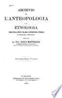 Archivio per l'antropologia e la etnologia