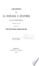 Archivio per la zoologia, l'anatomia e la fisiologia