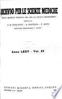 Archivio per le scienze mediche