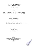 Archivio per lo studio delle tradizioni popolari