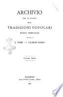 Archivio per lo studio delle tradizioni popolari rivista trimestrale