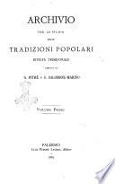 Archivio per lo studio delle tradizioni popolari rivista trimestrale