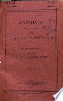 Archivio per lo studio delle tradizioni popolari rivista trimestrale
