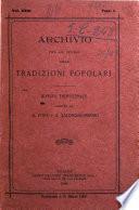 Archivio per lo studio delle tradizioni popolari rivista trimestrale
