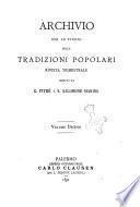 Archivio per lo studio delle tradizioni popolari rivista trimestrale