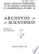 Archivio scientifico del R. Istituto superiore di scienze economiche e commerciali