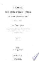 Archivio storico, artistico, archeologico e letterario della città e provincia di Roma