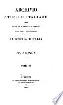 Archivio storico italiano. Appendice