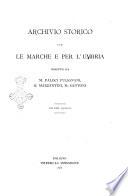 Archivio storico per le Marche e per l'Umbria