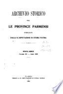 Archivio storico per le province Parmensi