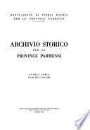 Archivio storico per le province Parmensi