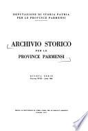 Archivio Storico per le Provincie Parmensi