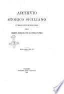 Archivio storico siciliano pubblicazione periodica per cura della Scuola di paleografia di Palermo