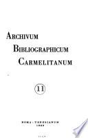 Archivum bibliographicum Carmelitanum