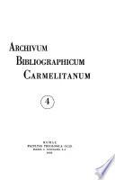 Archivum bibliographicum Carmelitanum
