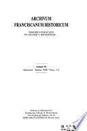 Archivum franciscanum historicum