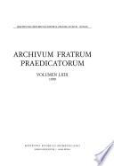 Archivum Fratrum Praedicatorum