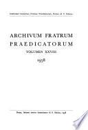 Archivum Fratrum Praedicatorum