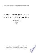 Archivum Fratrum Praedicatorum