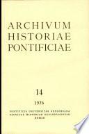 Archivum Historiae Pontificiae: Vol. 14