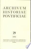 Archivum Historiae Pontificiae: Vol. 29