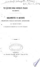 Argomenti o quesiti proposti nelle riunioni anteriori