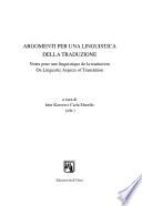 Argomenti per una linguistica della traduzione