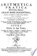 Aritmetica pratica del celebre dottore Giulio Bassi Piacentino