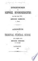 Arrêts du Tribunal fédéral suisse