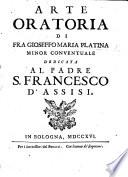 Arte oratoria di Fra G. M. Platina