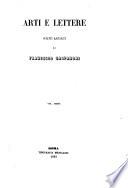 Arti e lettere. Scritti raccolti da Francesco Gasparoni