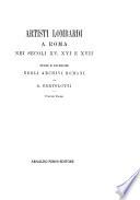 Artisti lombardi a Roma nei secoli XV, XVI, XVII