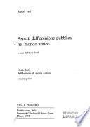 Aspetti dell'opinione pubblica nel mondo antico