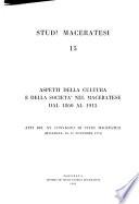 Aspetti della cultura e della società nel maceratese dal 1860 al 1915