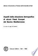 Aspetti della situazione demografica di alcuni paesi europei del bacino Mediterraneo
