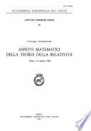 Aspetti matematici della teoria della relatività