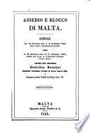 Assedio e blocco di Malta, giornale dal 2 settembre 1798 sino al 9 settembre 1800. Tr. dal francese