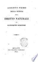 Assunto primo della scienza del diritto naturale di Giandomenico Romagnosi