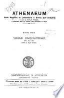 Athenaeum Studi periodici di letteratura e storia dell'antichita
