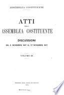 Atti: 6 novembre 1947-27 novembre